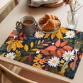 thumbnail image 3 of Spring Flower Placemats Set of 1, Pastoral Orange Leaf Non-Slip Place Mats Washable Table Mats for Kitchen Dining Table Decorations Indoor/Outdoor, 3 of 9
