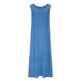thumbnail image 6 of Sakmal Maxi Summer Dresses for Women Blue Sundress Dress Sleeveless Scoop Neck Dresses with Pockets, 6 of 9