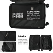 Travelhouse 3 Piece Hardshell Luggage Set Hardside Lightweight Suitcase with TSA Lock Spinner Wheels 20in24in28in.(Black)