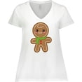 thumbnail image 3 of Inktastic Gingerbread Christmas Women's Plus Size V-Neck T-Shirt, 3 of 5