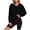 Black, variant on NinXxx Women's Casual Loose Solid Long Sleeve Hoodie Pullover Sweatshirt Orange L