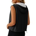 thumbnail image 4 of Women's Sleeveless Zip up Hoodies Casual Loose Fit Drawstring Sweatshirts Lightweight Jackets Vest with Pockets Sports Running T-Shirts Workout Tops L, 4 of 4
