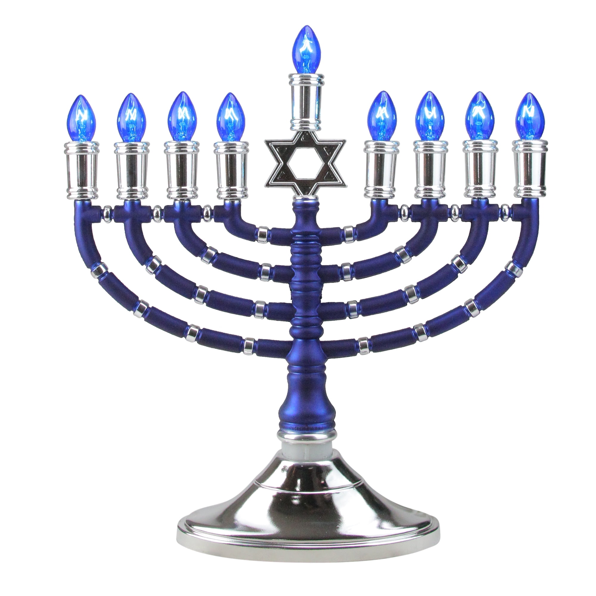 Rite Lite 14" Traditional Style Electric Hanukkah Menorah Blue/Silver