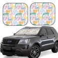 thumbnail image 2 of Picia Zebra Colourful 2 Piece Car Windshield Sun Shade Foldable | Foldable Sun Shield for Front Window Blocks UV Rays and Keeps Your Vehicle Cool-Large, 2 of 7