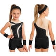 thumbnail image 5 of Haitryli Kids Workout Clothing Sets Tumbling Gymnastic Outfits Tank Ballet Unitard Clothes with Shorts B Black 8, 5 of 7