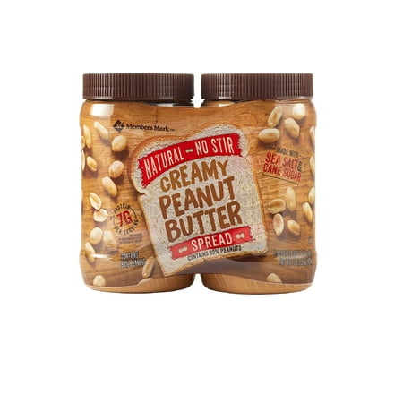 Member's Mark Natural No Stir Creamy Peanut Butter Spread (40 oz., 2 (Best Way To Stir Natural Peanut Butter)