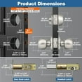 thumbnail image 6 of 2 Pack Keyed Same Exterior Door Knobs and Single Cylinder Deadbolts Combo Set, Keyed Alike Entry Door Knobs with Locks and Keys for Entrance and Front Door, Satin Nickel, 6 of 12