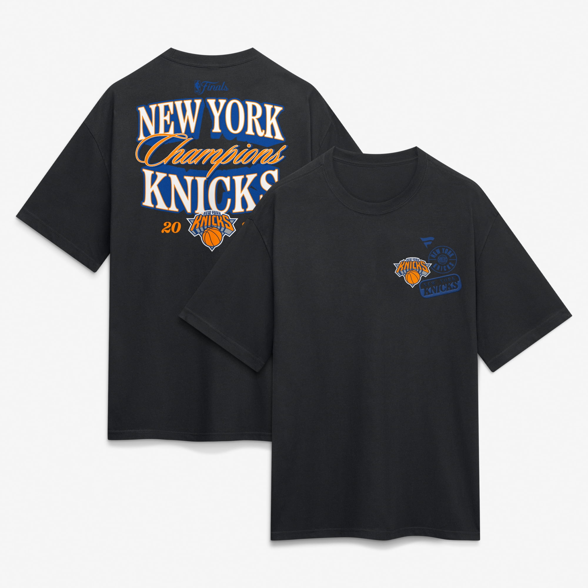 Men's Fanatics Black New York Knicks 2026 NBA Finals Champions Legacy Heavyweight T-Shirt