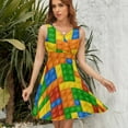 thumbnail image 7 of Building Blocks Construction Brick Dress Fashion Beach Long Dresses Female Party Printed Sundress, 7 of 7