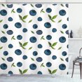 thumbnail image 1 of Ambesonne Fruit Shower Curtain, Blueberry Drawing Leaves Art, 69"Wx70"L, Petrol Blue White Green, 1 of 2