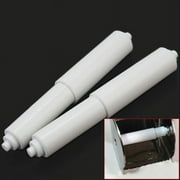 Plastic White Toilet Paper Holder, Spring Loaded Roller Replacement Rod, Adjustable Easy Install for Home Hotel Restroom & Bathroom