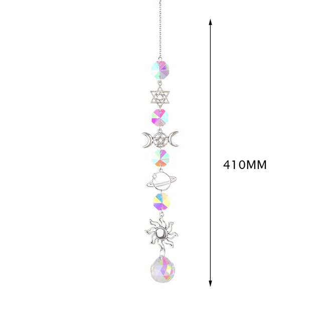 Colgante De Cristal Hexagonal estrella cristal araña iluminación viento chimenes cortina casa jardín colgante Sywqhk Libre de BPA