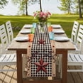 thumbnail image 4 of Texas Star Farmhouse 108 Inch Table Runner, Rustic Black Plaid Berry Wooden Farmhouse Dresser Scarf Cotton & Linen Tablerunner for Dining/Kitchen Island/Holiday Party Décor 13" x 108", 4 of 9