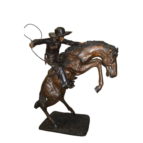 Bronco Buster Giant Bronze Statue -  Size: 65"L x 52"W x 64"H.
