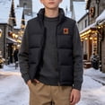 thumbnail image 7 of Boys Quilted Vest Outwear Full Zip Casual Fashion Warm Winter Sleeveless Jacket Black 4-14, 7 of 7