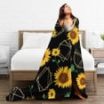 thumbnail image 5 of Kll Fleece Blanket Plush Throw Blanket Sunflowers,Soft Fuzzy Cozy Flannel Blanket For Couch Sofa Bed.(60"X50"), 5 of 9