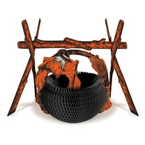 Vintage Rustic Fireplace Witch Cauldron Centerpiece, 11", (1/Pkg)