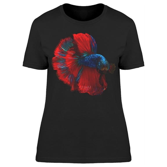 Dark Red Blue Siam Betta Fish T-Shirt Women -Image by Shutterstock, Female 3X-Large