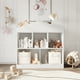 thumbnail image 1 of ChaoLink Organizador de juguetes para niños, estantería blanca con 5 cubículos, estantería para juguetes y libros para niños, mueble de almacenamiento de madera, 1 of 8