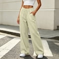 thumbnail image 5 of BUIGTTKLOP Womens Sweatpants Fleece Lined Wide Leg Sweat Pants Cotton Elastic Waisted Trousers with Pockets, 5 of 8