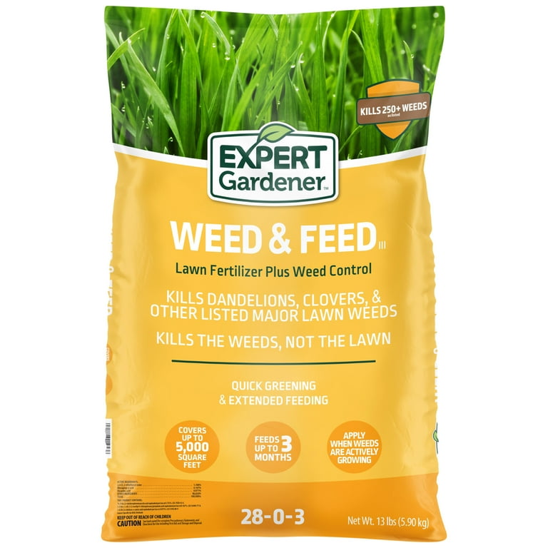 (2 pack) Expert Gardener Weed and Feed Fertilizer 28-0-3, 13.2 lb. Covers  up to 5,000 Sq. ft.