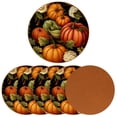 thumbnail image 2 of Thanksgiving 6PCS Round Microfiber Leather Table Coasters, 11x11 cm/4.3x4.3 in Set - Drink Coasters for Home and Kitchen, 2 of 6