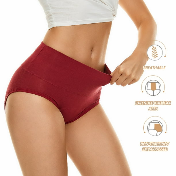 Aayomet Seamless Underwear for Women for Women Plus Size Panties Leak Proof  Menstrual Panties Physiological Pants (Wine, M) 