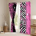 thumbnail image 4 of Homewish Girly Pink Fashion Black Out Curtains, Leopard Cheetah Print Curtains Pack of 2 (42x63 Each), Kawaii Cartoon Ribbon Bow Bedroom Curtains, Window Curtains Decor, 4 of 7