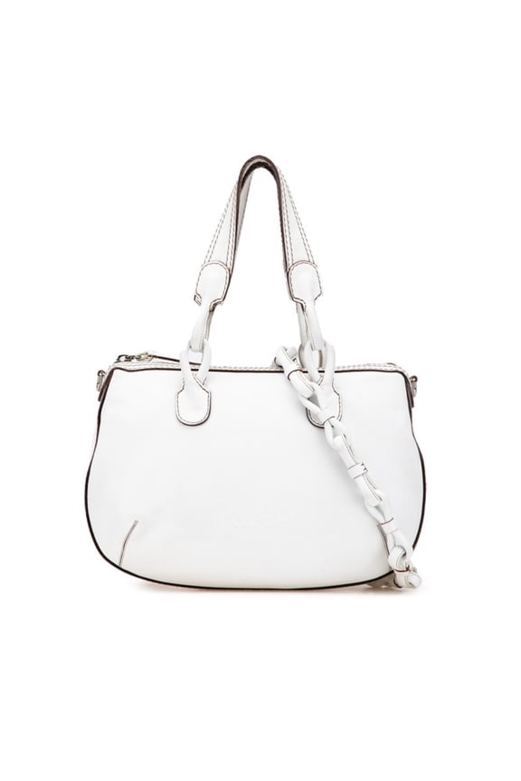 Pre-Owned LOEWE Handbag One-Shoulder Bag 2-Way White Leather Women's (Good)