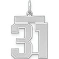 thumbnail image 1 of Sterling Silver Silver/Rhodium-Plated Satin Number 31 Charm (22 X 18) Made In United States qpm31, 1 of 5