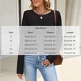 thumbnail image 3 of CHGBMOK Womens Crew Neck Tops Long Sleeve Hollow Lace Shoulder Shirts Soft Knit Blouses Office Layering Basic Daily Wear Tops, 3 of 8