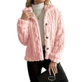 thumbnail image 2 of Jackets for Women Long Sleeve Comfy Warm Button Down Zip Up Stand Collar Plus Size Winter Clothing Pink M, 2 of 7