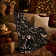 thumbnail image 3 of Vintage Moth Wildflower decorative motif Botanical, Mystical Celestial Art Scene, Warm Flannel Blanket for Sunroom and Reading Nook, Celestial Art Lovers Housewarming Gift, Celestial Home Decor, 3 of 9