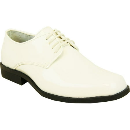 

VANGELO Men s Tuxedo Shoe TUX-1 Wrinkle Free Dress Shoe (8 E(W) US Ivory Patent)