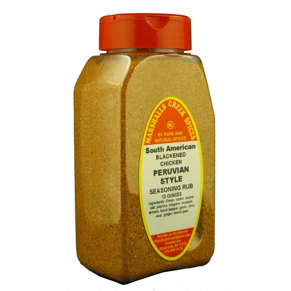 Marshalls Creek Kosher Spices (st08) Peruvian Style S American Blackened Chicken Seasoning Rub 13 OZ