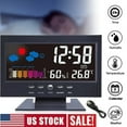 thumbnail image 3 of 2025 Model Multi-Functional Digital Alarm Clock with Backlight, Indoor Thermometer & Weather Forecast - USB-Powered, Calendar Display, Stylish Rectangular Design, Black - Bedroom Clock Model 8028T, 3 of 8