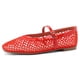 thumbnail image 1 of Zapatos planos Rihero de malla para mujer, cómodos, elegantes, rojos, talla 9, 1 of 6
