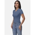 thumbnail image 5 of Womens Summer V Neck Short Sleeve T Shirts Slim Fitted Casual Tee Tops, 5 of 6
