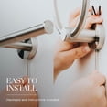 thumbnail image 5 of Marmolux Acc 2-Piece Brushed Steel Bathroom Hardware Set, Rustproof Wall Mount Towel Ring, TP Holder, 5 of 10
