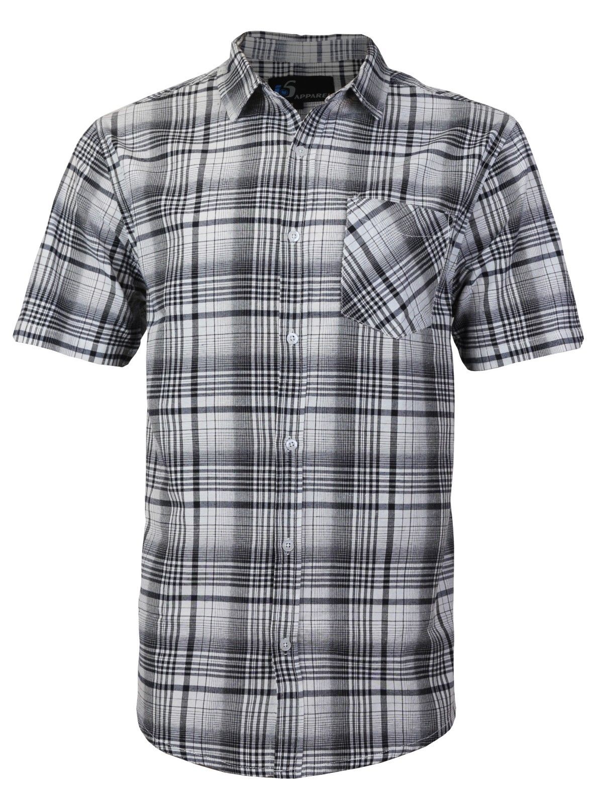 Men/'s Plaid Checkered Button Down Casual Short Sleeve Regular Fit Dress Shirt