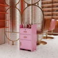 thumbnail image 2 of Aukfa Locking Salon Storage Cabinet for Hair Stylist with 2 Drawer - Pink, 2 of 8