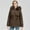 #4 Coffee, variant on PFRNLF Winter Coats for Women Thicken Fleece Outerwear Windproof Warm Puffer Jacket with Faux Fur Hood