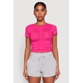 thumbnail image 2 of Women's Ruched Crew Neck Cropped Tee, 2 of 5