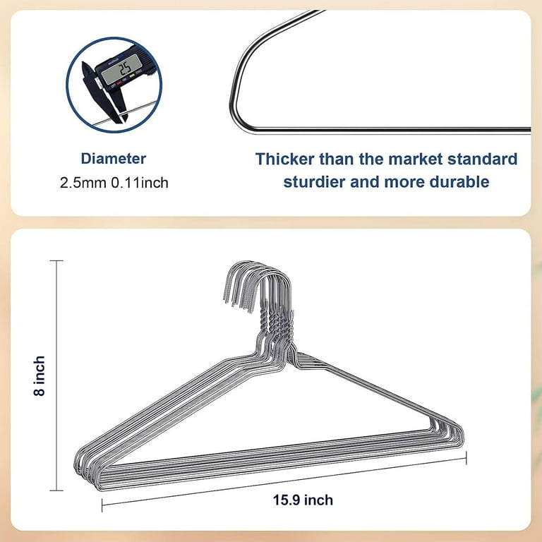 IAZ 100 Pack Non Slip Metal Wire Hangers, 16 Inch 12 Gauge Ultra Thin  Hangers for Shirts, Pants and Skirts - Walmart.com