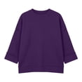 thumbnail image 3 of cocolona 3/4 Sleeve Sweatshirts for Women Loose Fit Crew Neck Casual Solid Color Fall Pullover Tops, 3 of 7