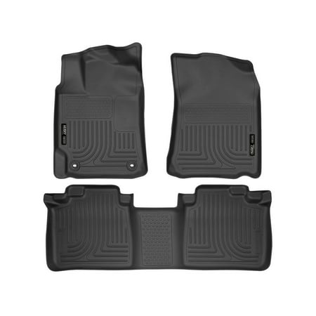Husky Liners Weatherbeater Floor Mats | Fits 2012 - 2017 Toyota Camry | Front & 2nd Row, 3-pc Black - 98901