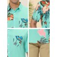thumbnail image 5 of Lars Amadeus Men's Summer Leaf Patchwork Shirt Button Down Printed Shirts, 5 of 5