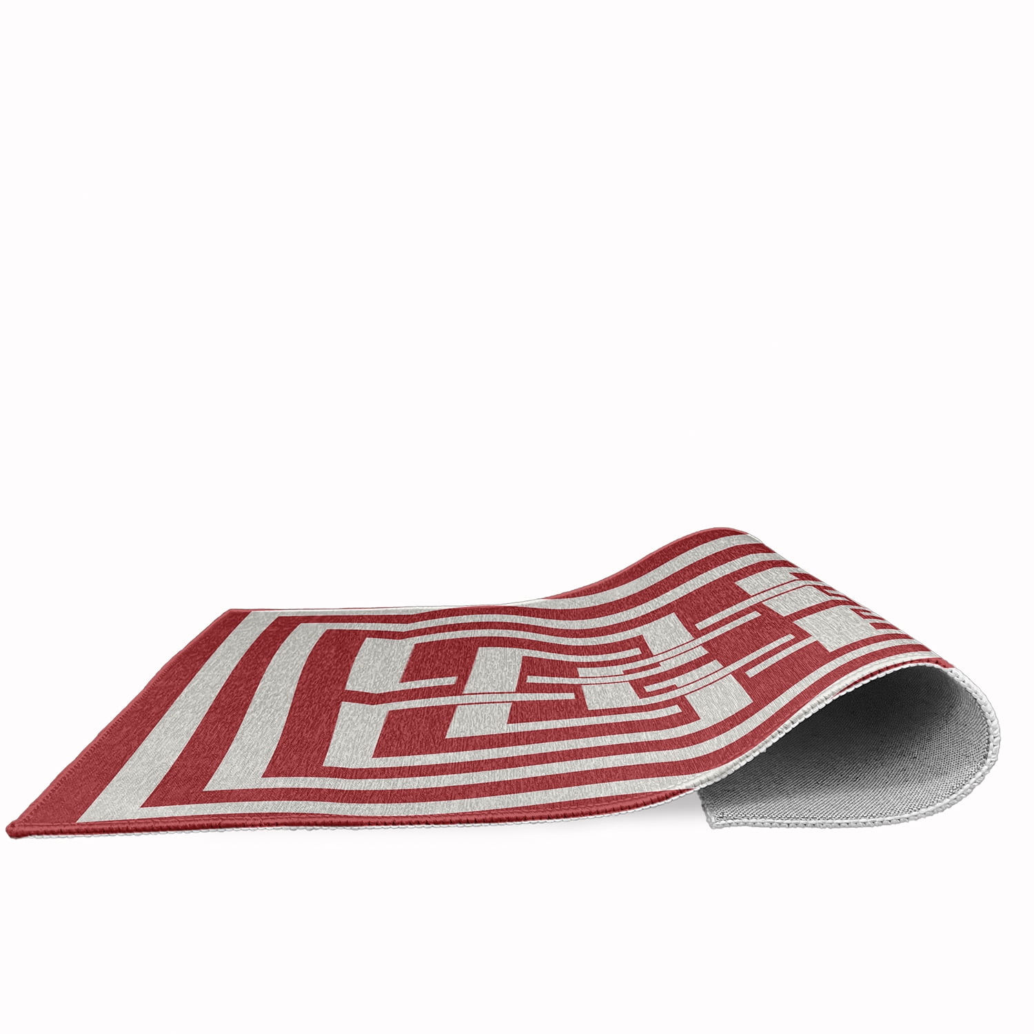 Simply Daisy 3' x 5' Greek New Key Nautical Chenille Rug, Ligonberry Red