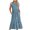 Blue, variant on BRGZLK Womens Sundresses for Beach Vacation Round Neck Sleeveless Boho Floral Printed Pleated Long Dress for Spring Summer 2026 Pink S