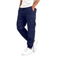 thumbnail image 3 of Boys' Cargo Joggers Athletic Sweatpants with Flap Pockets Elastic Waist Drawstring Tactical Outdoor Pants Kids Casual Streetwear Track Bottoms, 3 of 7
